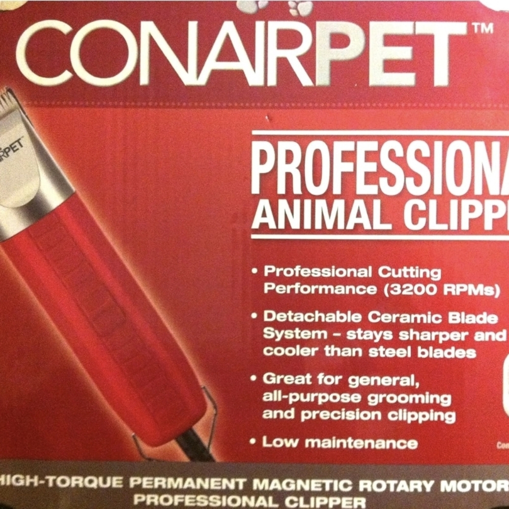 ConairPET Professional Animal Clipper Red Dogs Cats NIB - Picture 2 of 15